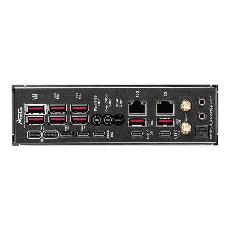 Материнская плата MSI MEG X870E GODLIKE X870E, AM5, 4*DDR5, 2*PCIEx16, 1*PCIEx4, 7*M.2, 7*TypeC, 8*U