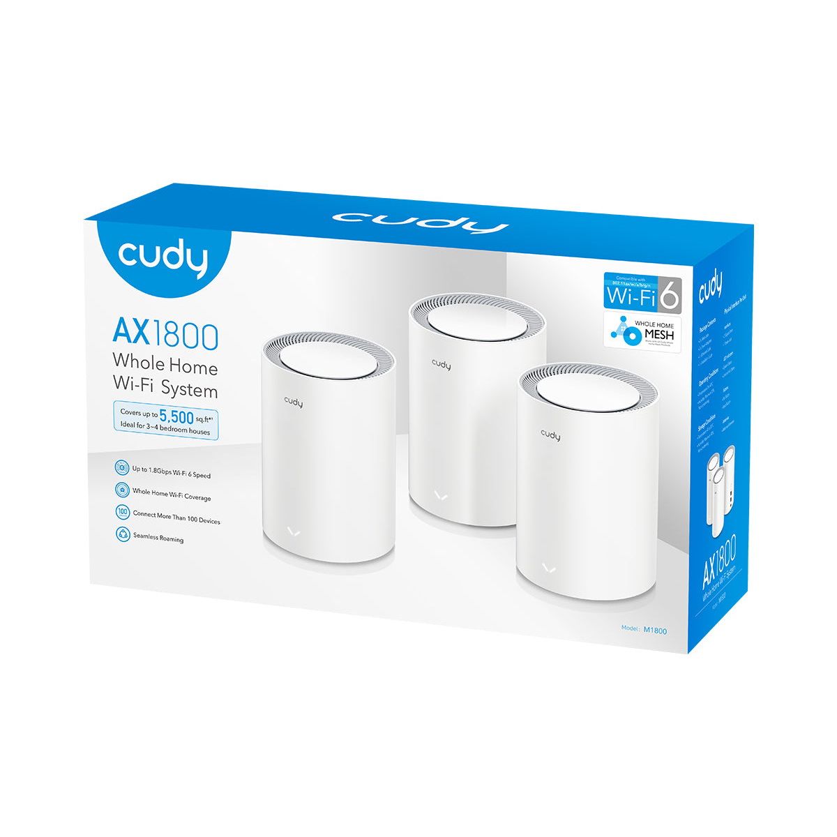 Маршрутизатор CUDY AX1800 Wi-Fi 6 Mesh Solution 3-Pack, Chipset MediaTek, Dual-Band, 802.11ax/ac/a/b
