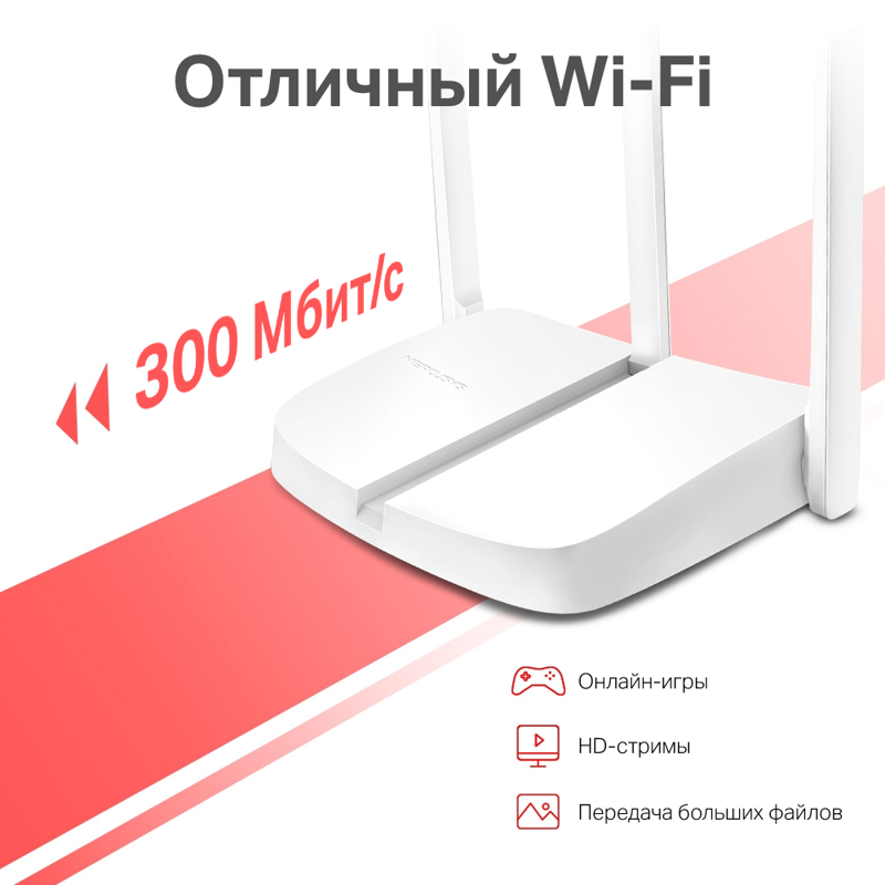 Маршрутизатор N300 multi-mode wireless router, 1x10/100Mbps WAN port, 3x10/100Mbps LAN ports, 3 exte