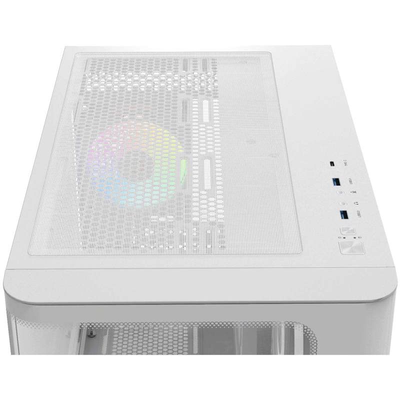 Корпус Ocypus Iota C70 Curve WH ARGB, Midi-Tower, TG, 4x120mm ARGB, 2xUSB-A 3.0 + 1xUSB-C 3.1, ATX, 