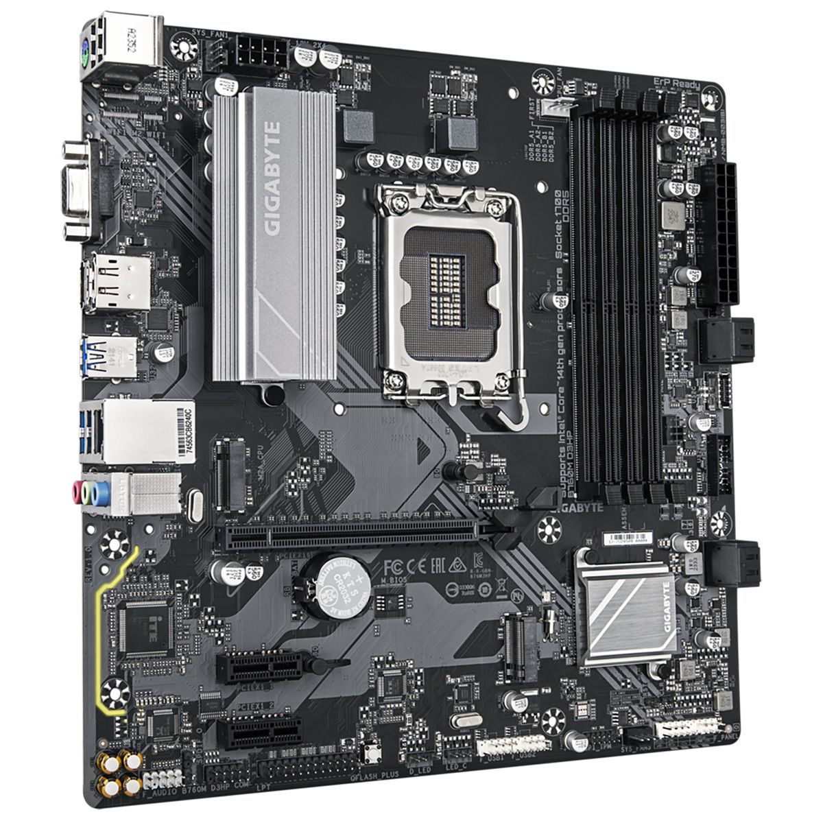 Материнская плата GIGABYTE B760M D3HP, LGA1700, B760, 4*DDR5, 4*SATA, 2*M.2, 3*USB 3.2, 2*USB 2.0, 1
