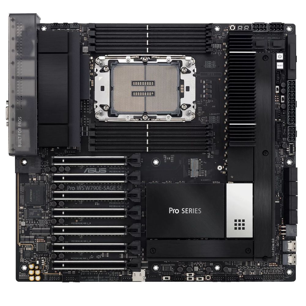 Материнская плата ASUS PRO WS W790E-SAGE SE LGA4677 EEB 8xDDR5 7xPCIEx16 3xM.2 2xUSB-C VGA GLAN 10GL