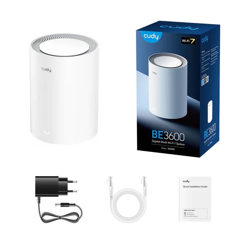 Маршрутизатор CUDY BE3600 Wi-Fi 7 Mesh Solution Gigabit Dual Band 1-Pack, Chipset Broadcom, 802.11be