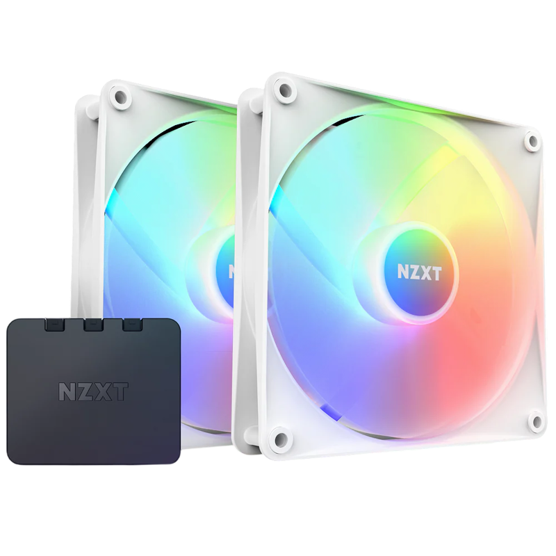 Кулер для корпуса NZXT F140 RGB Core Twin Pack (140x140x25mm, 4-pin PWM, RGB, 89.48CFM, 32.5dBA, 180