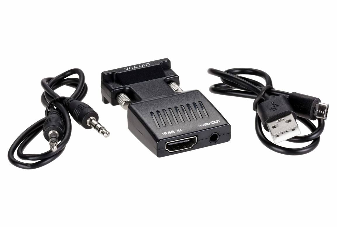Переходник VCOM HDMI F/VGA M+mini jack 3.5 mm M (CA336A)