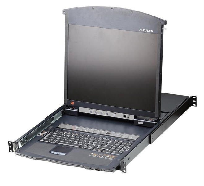 КВМ консоль ATEN 16P CAT-5 HIGH DENSITY DUAL RAIL LCD KVM.