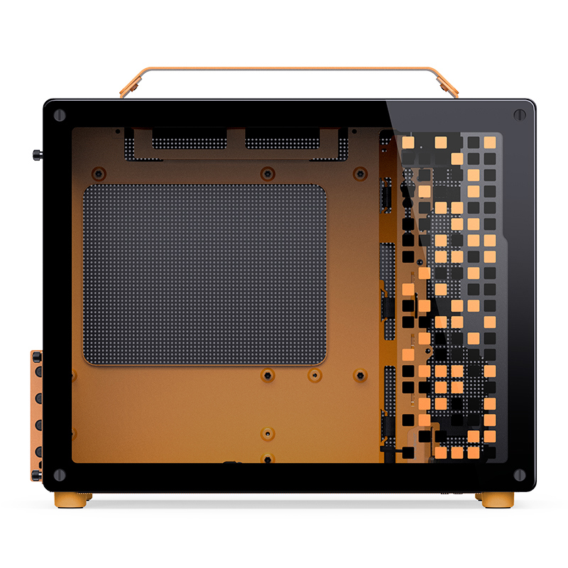 Корпус JONSBO Z20, Mini-Tower, TG, no fan, 1xUSB-A 3.2 + 1xUSB-C 3.2, mATX, mITX Orange/Black