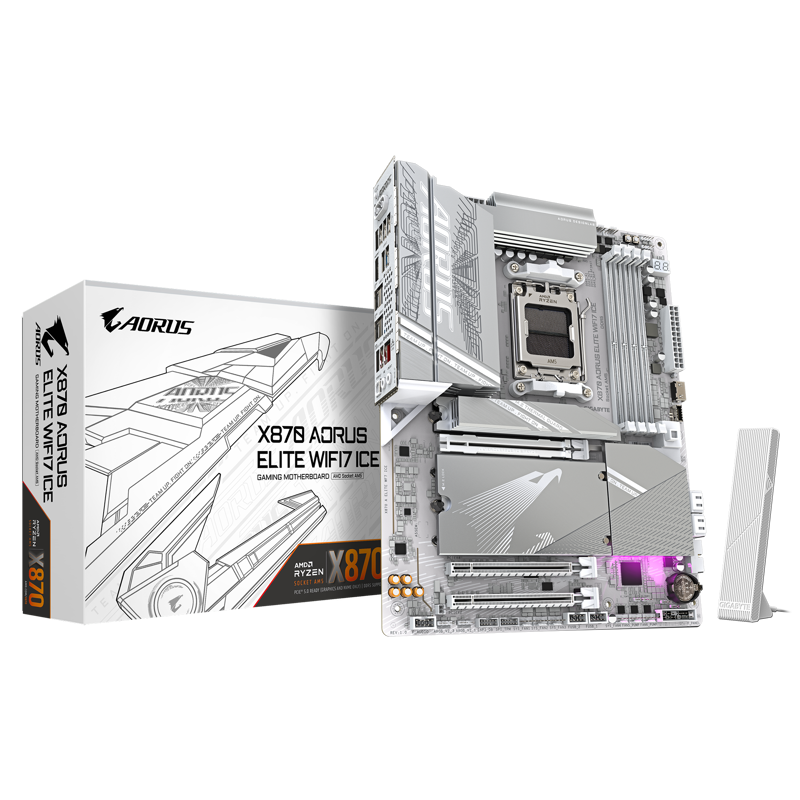 Материнская плата Gigabyte X870 A ELITE WF7 ICE Socket AM5 AMD X870 4xDDR5 ATX AC`97 8ch(7.1) 2.5Gg 