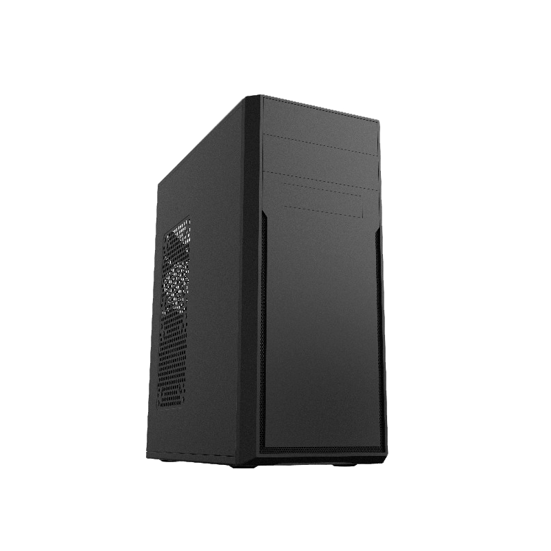 Корпус c блоком питания 450 Ватт Foxline FL-302-FZ450-U32 ATX case, black, w/PSU 450W 8cm, w/2xUSB2.