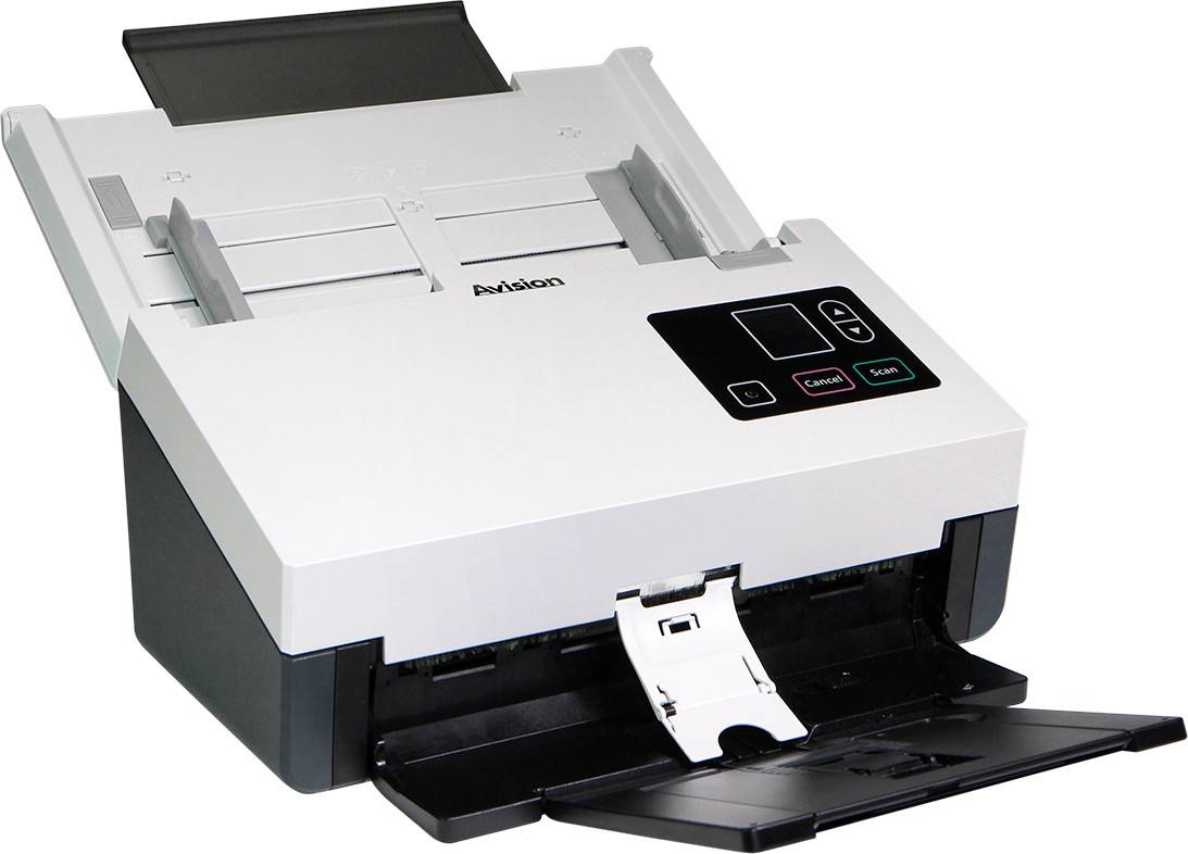 Сканер протяжный Avision AD345GN (000-1011-02G) A4 белый/черный