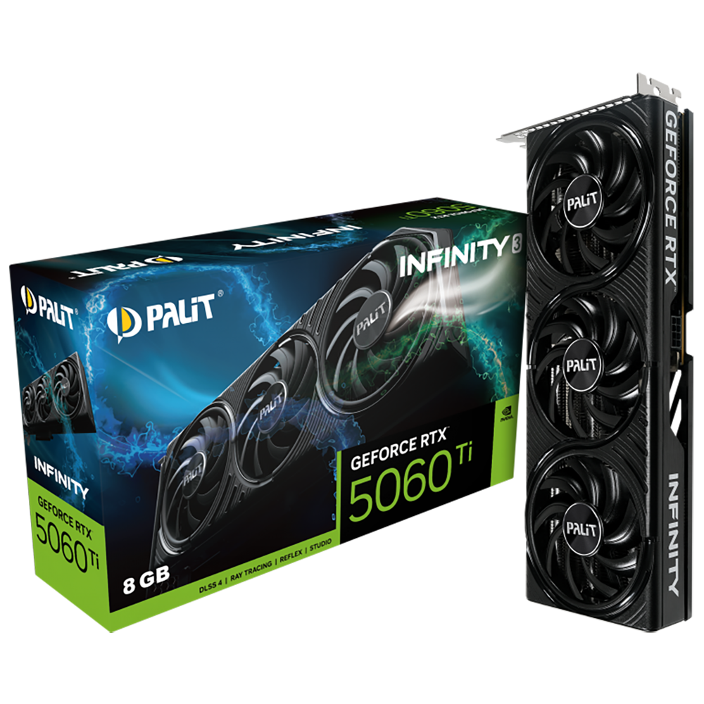 Видеокарта Palit PCI-E 5.0 PA-RTX5060Ti INFINITY 3 NVIDIA GeForce RTX 5060TI 8Gb 128bit GDDR7 2407/2