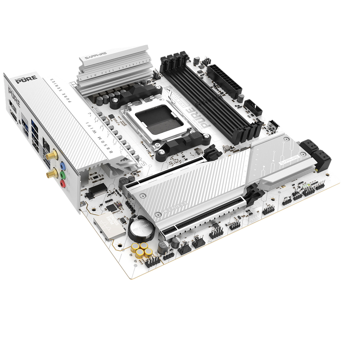 Материнская плата Sapphire B850M PURE WIFI B850, AM5, 4*DDR5, 2*PCIEx16, 2*M.2, 2*TypeC, 3*USB3.2Gen