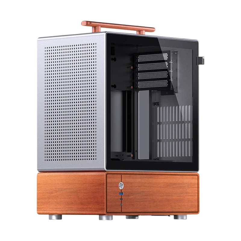 Корпус JONSBO T7, Mini-Tower, TG, no fan, 1xUSB-A 3.0 + 1xUSB-C 3.2, mATX, mITX Silver