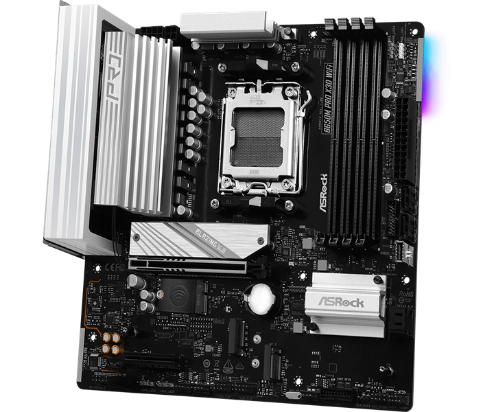 Материнская плата ASROCK B650M X3D WIFI, AM5, B650, 4*DDR5, 4*SATA, 3*M.2, 3*USB 3.2, 4*USB 2.0, Typ