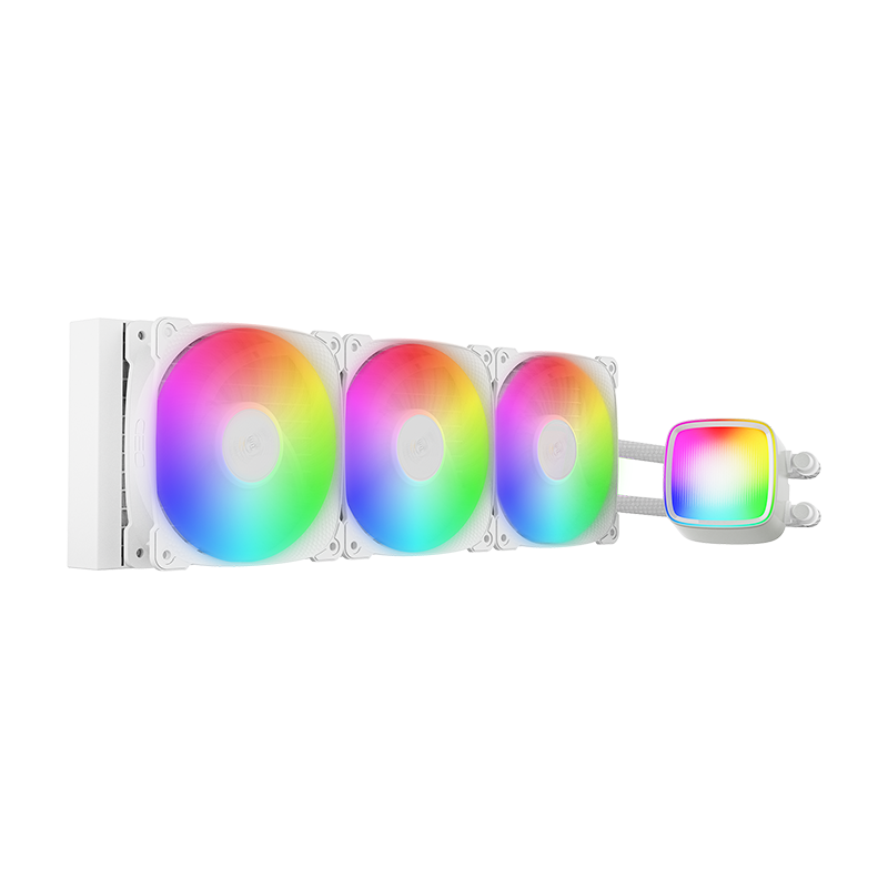 Система жидкостного охлаждения Geometric Future Eskimo Pro 360 (240W, 360mm, ARGB, White/ Fans: 3x12