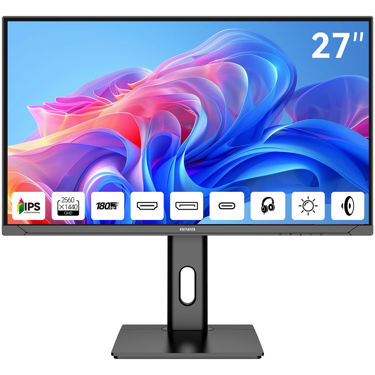 Монитор 27" AIWA MD2714  IPS, 2560x1440, 180Hz, 1ms, 350сd/m, 1200:1, HDR | HDMI(2.0), DP(1.2),