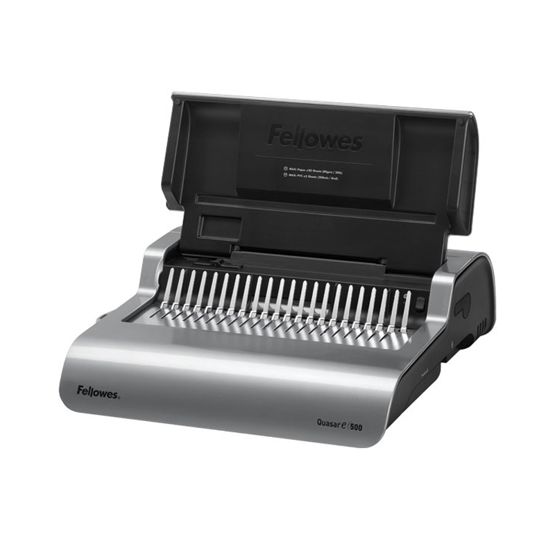 Fellowes® Переплетчик QUASAR-E на пластиковую пружину, сшивает до 500 лст., перфорирует 20 лст.