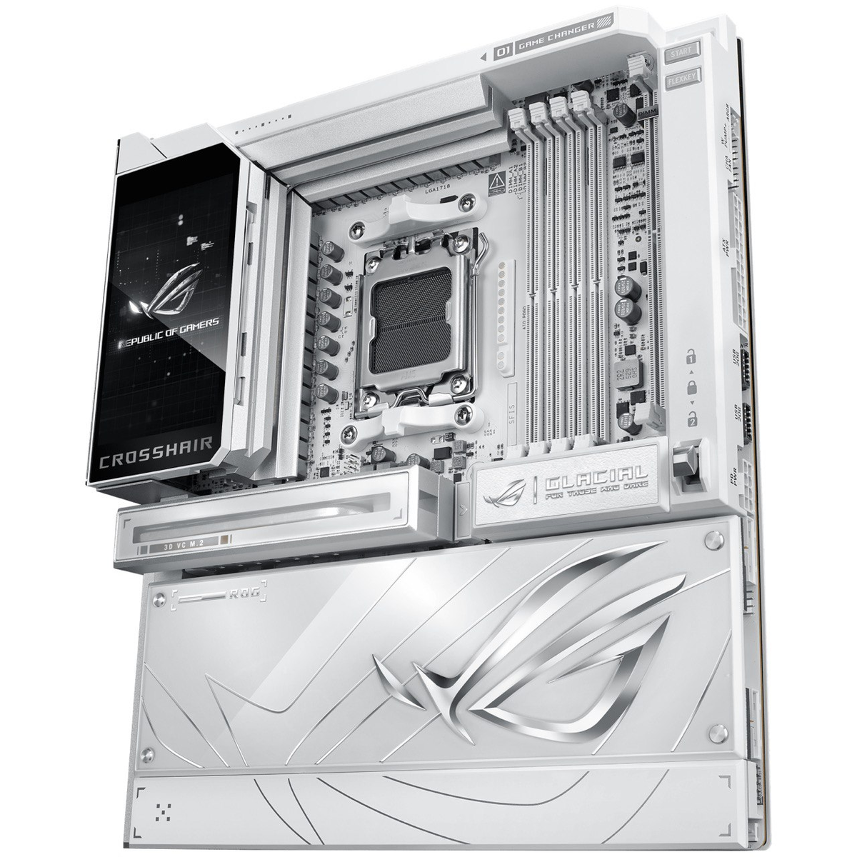 Материнская плата ASUS ROG CROSSHAIR X870E GLACIAL AM5 E-ATX 4xDDR5 2xPCIEx16 2xM.2 2xUSB-C 2x10GLAN