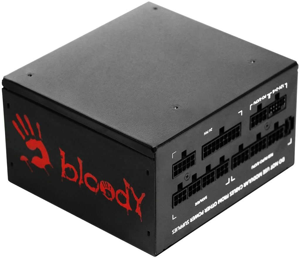 Блок питания Bloody ATX 750W BD-PS750G 80+ gold (20+4pin) APFC 120mm fan color LED 6xSATA Cab Manag 