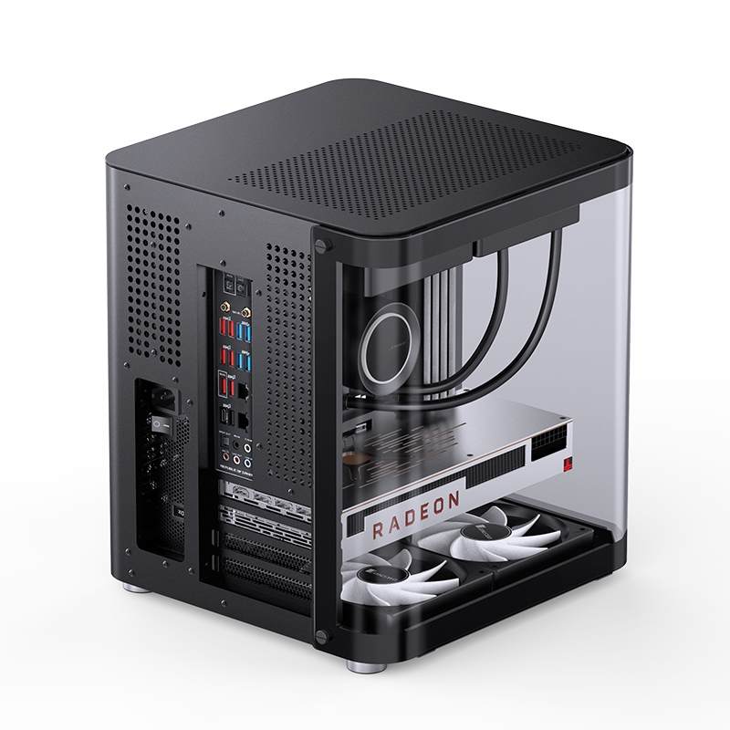 Корпус JONSBO TK-1 Black 2.0, Mini-Tower, no fan, 1xUSB-A 3.2 + 1xUSB-C 3.2, mATX, mITX Black