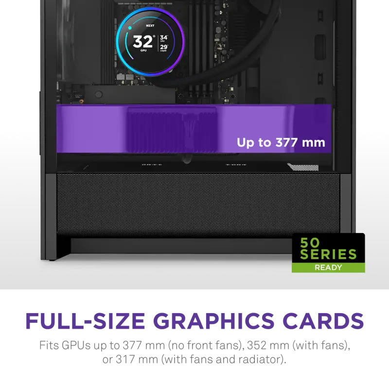Корпус NZXT H3 Flow (2025), Midi-Tower, TG, 1x120mm, 1xUSB-A 3.2 + 1xUSB-C 3.2, mATX, mITX Black
