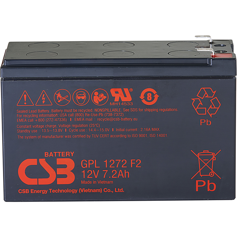 АКБ CSB Аккумуляторная батарея для ИБП (10-12 лет) (12V/7.2Ah)