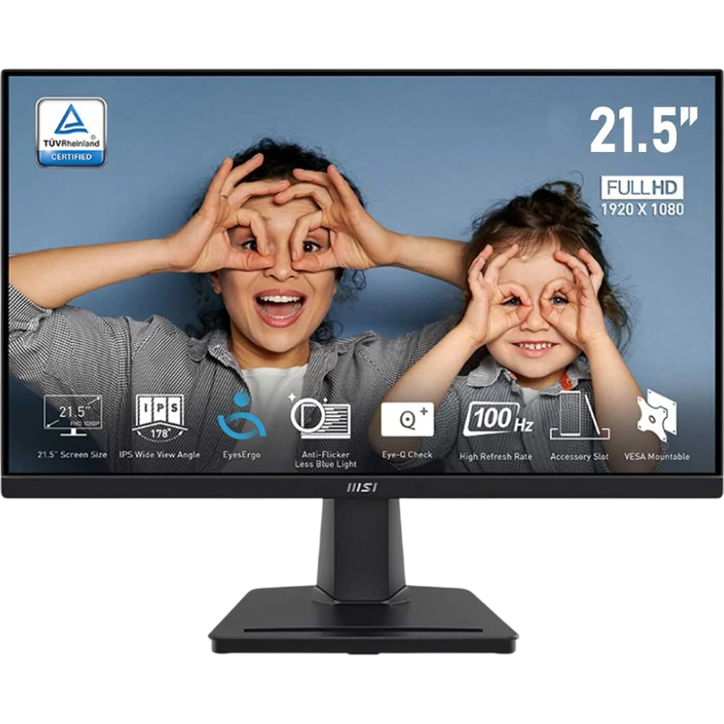 Монитор MSI 21.5" Pro MP225 черный IPS LED 1ms 16:9 HDMI 1300:1 250cd 178гр/178гр 1920x1080 100Hz VG