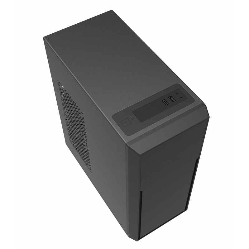 Корпус c блоком питания 500 Ватт Foxline FL-302-FZ500R ATX case, black, w/PSU 500W 12cm, w/2xUSB2.0,