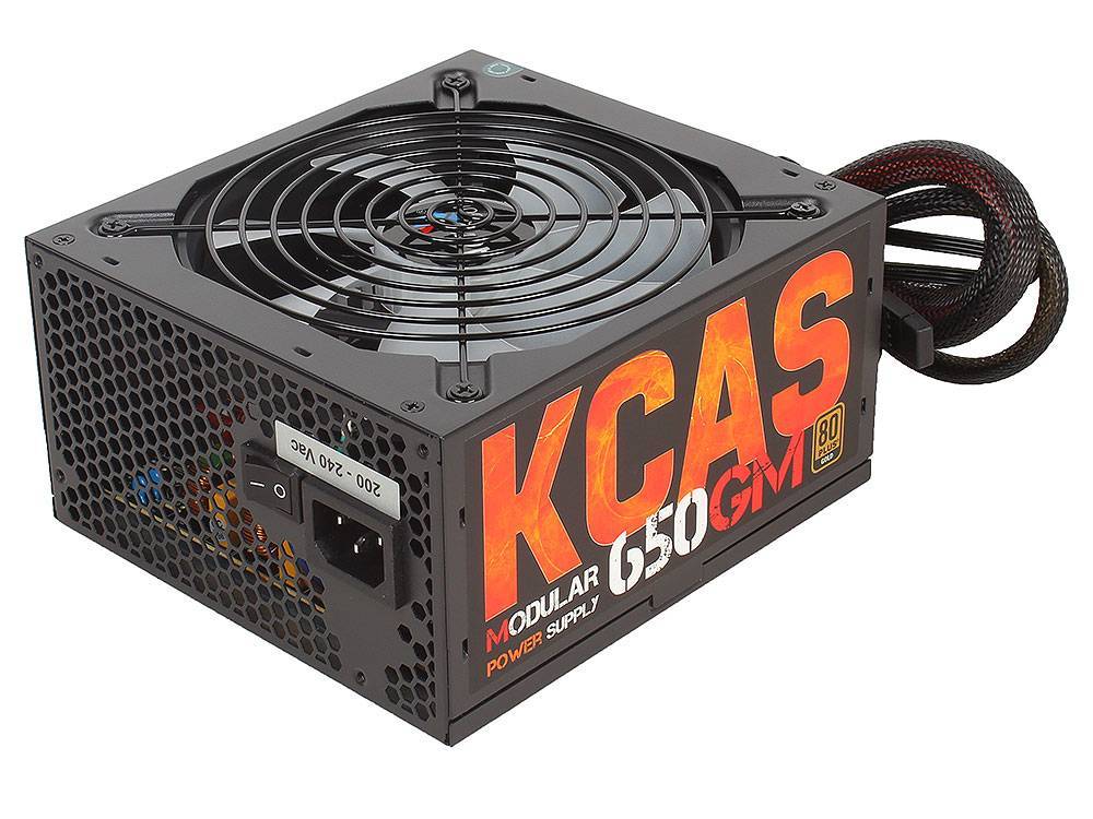 Блок питания Aerocool KCAS-650GM <650W, (20+4+4+4) pin, 2x(6+2) pin, 7xSATA, 4xMolex, 12 см, 80+ Gol