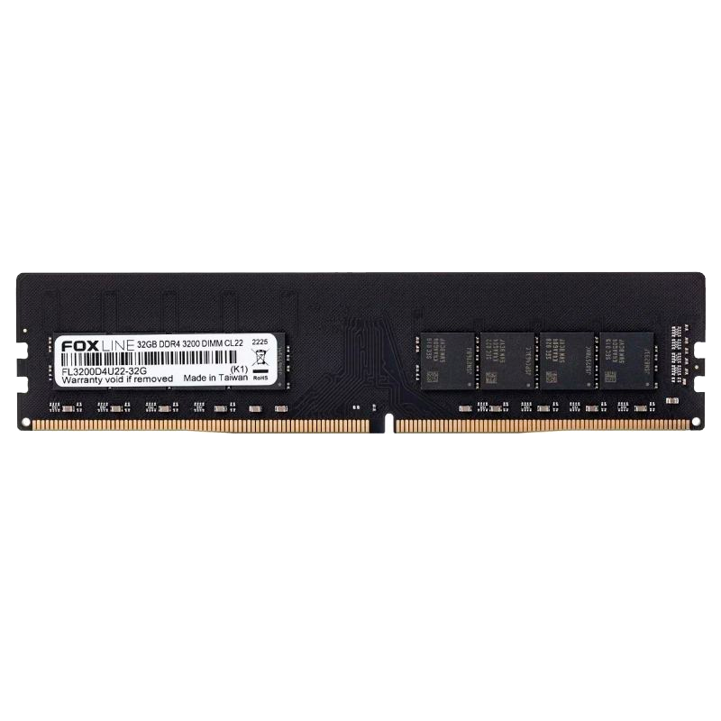 Память оперативная Foxline DIMM 32GB 3200 DDR4 CL 22  (2Gb*8)