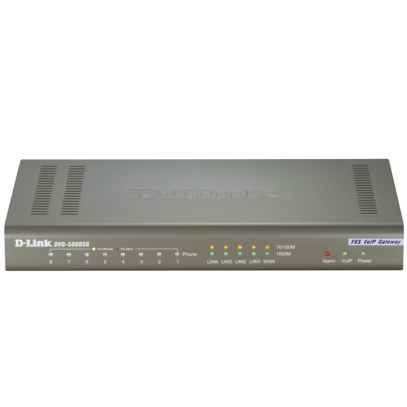D-Link DVG-5008SG/A1A PROJ Голосовой шлюз с 8 FXS-портами, 1 WAN-портом 10/100/1000Base-T и 4 LAN-по