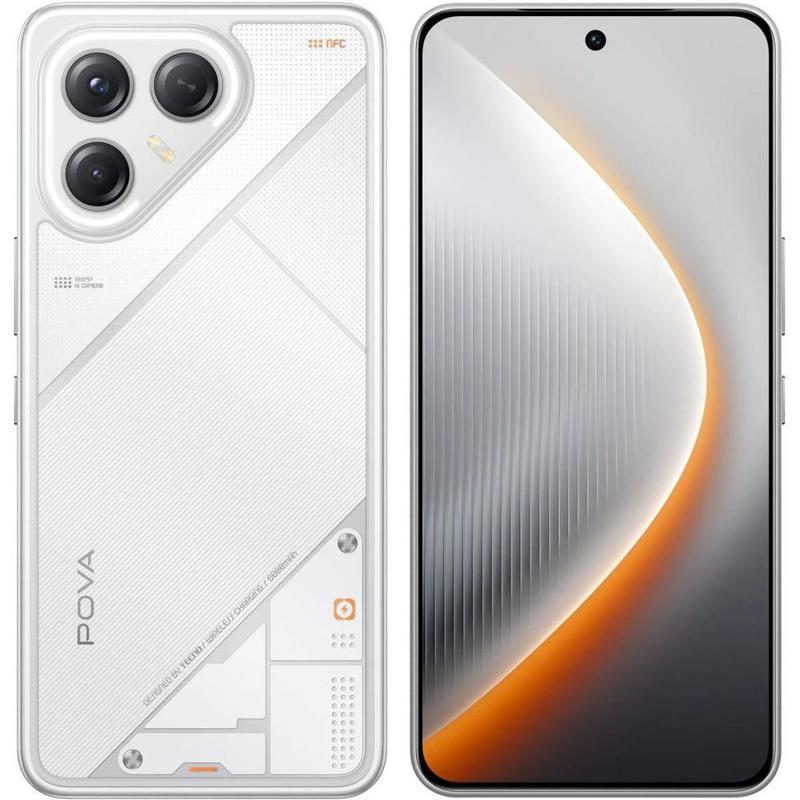 Смартфон Tecno Pova 7 Ultra 5G 256Gb 12Gb белый моноблок 3G 4G 2Sim 6.67" 1260x2800 Android 15 108Mp