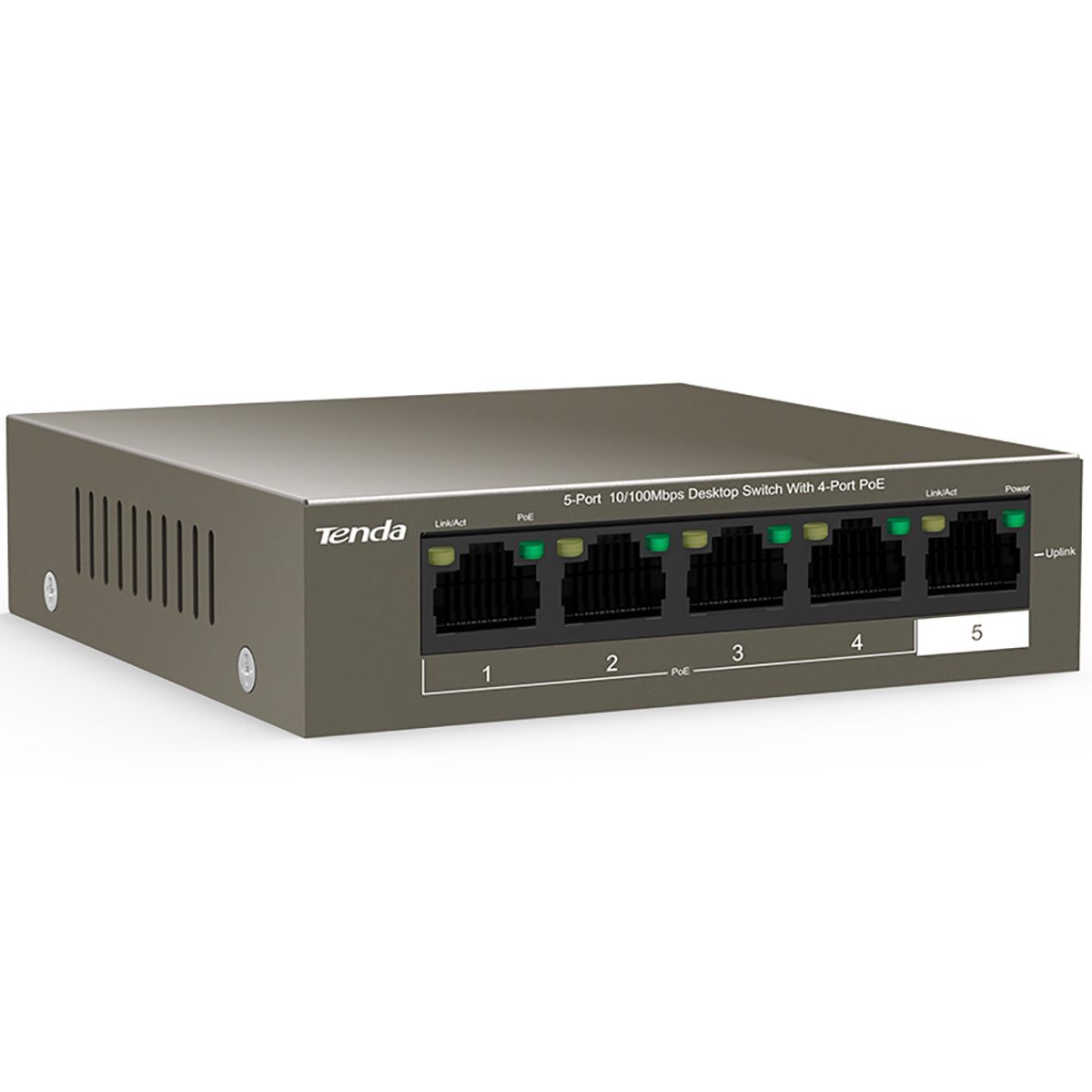 Коммутатор Tenda TEF1105P-4-63W (L2) 5x100Мбит/с 4PoE 58W неуправляемый