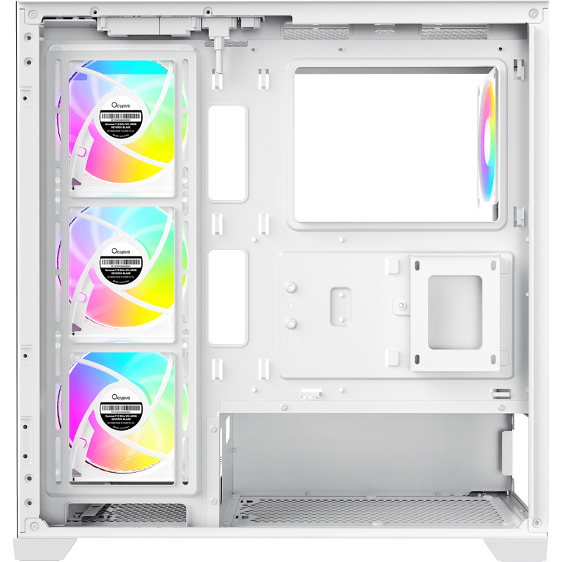 Корпус Ocypus Gamma C72 WH ARGB, Midi-Tower, TG, 4x120mm ARGB, 2xUSB-A 2.0 + 1xUSB-A 3.0, ATX, mATX,