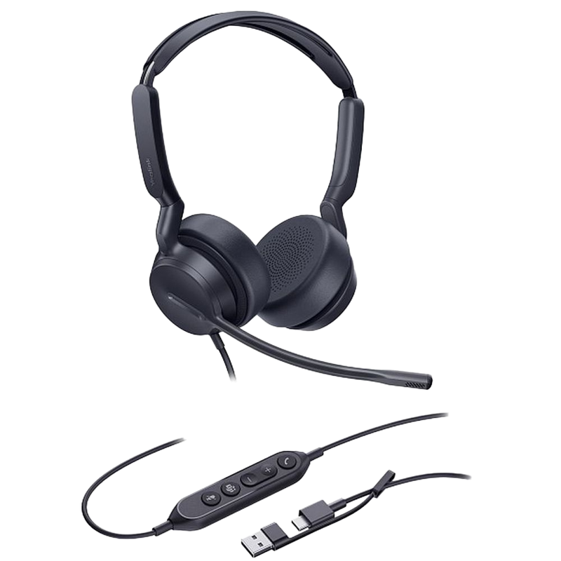 Гарнитура проводная Yealink UH42 Dual UC USB-C/A черный
