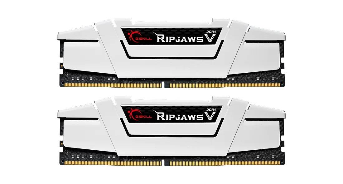 Модуль памяти G.SKILL RIPJAWS V 32GB 3600МГц DDR4 CL18 DIMM (Kit of 2x16GB) 1.35V White F4-3600C18D-32GVW