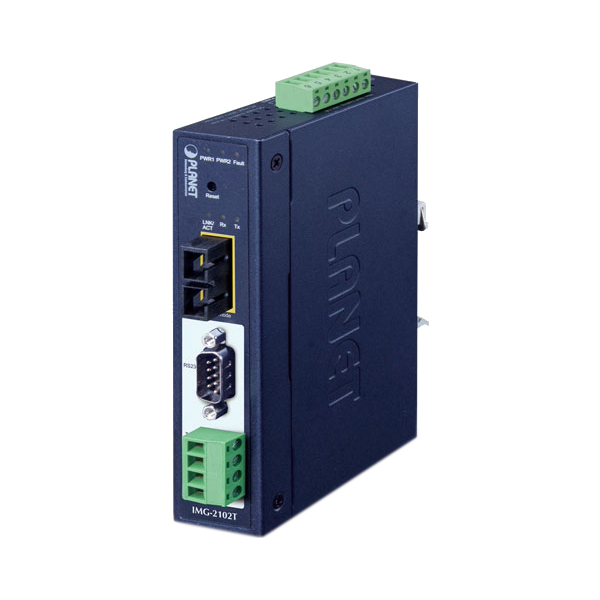медиа конвертер/ PLANET IMG-2102T IP30 Industrial 1-Port RS232/RS422/RS485 Modbus Gateway (1 x 100BASE-FX SC, Multi-mode 2km, -40~75 degrees C, dual 9~48V DC, Modbus RTU/ASCII, Master/Slave )