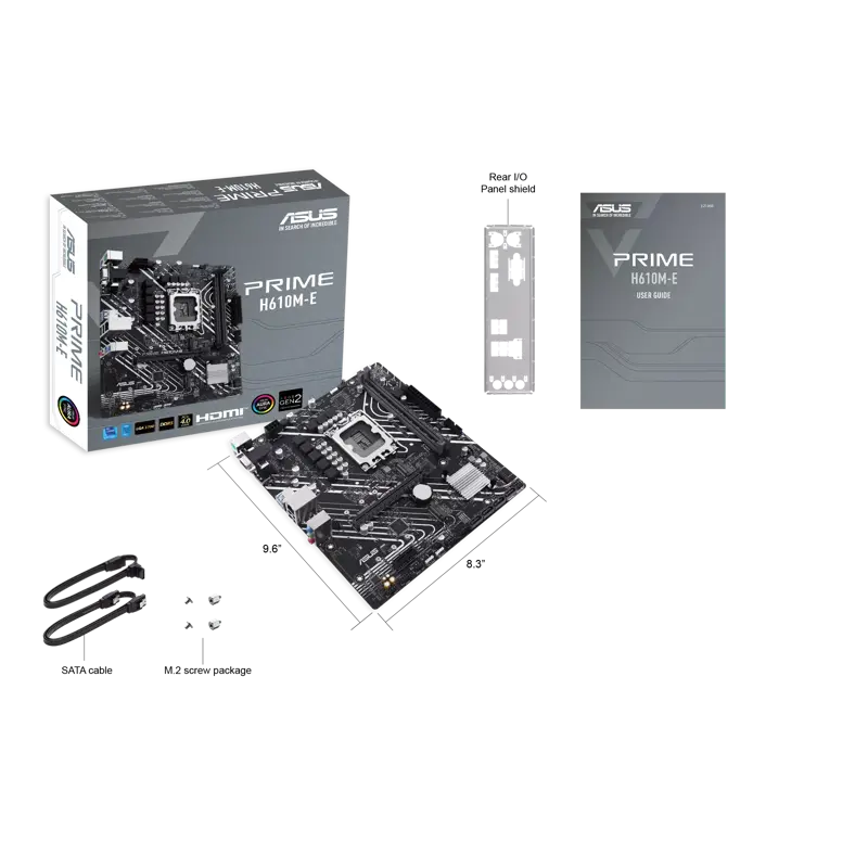 Материнская плата Asus PRIME H610M-E-CSM Soc-1700 Intel H610 2xDDR5 mATX AC`97 8ch(7.1) GbLAN+VGA+HD