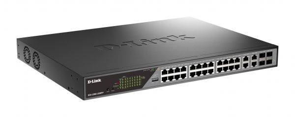 Коммутатор D-Link DSS-200G-28MPP/A1A (L2) 24x1Гбит/с 4xКомбо(1000BASE-T/SFP) 518W настраиваемый