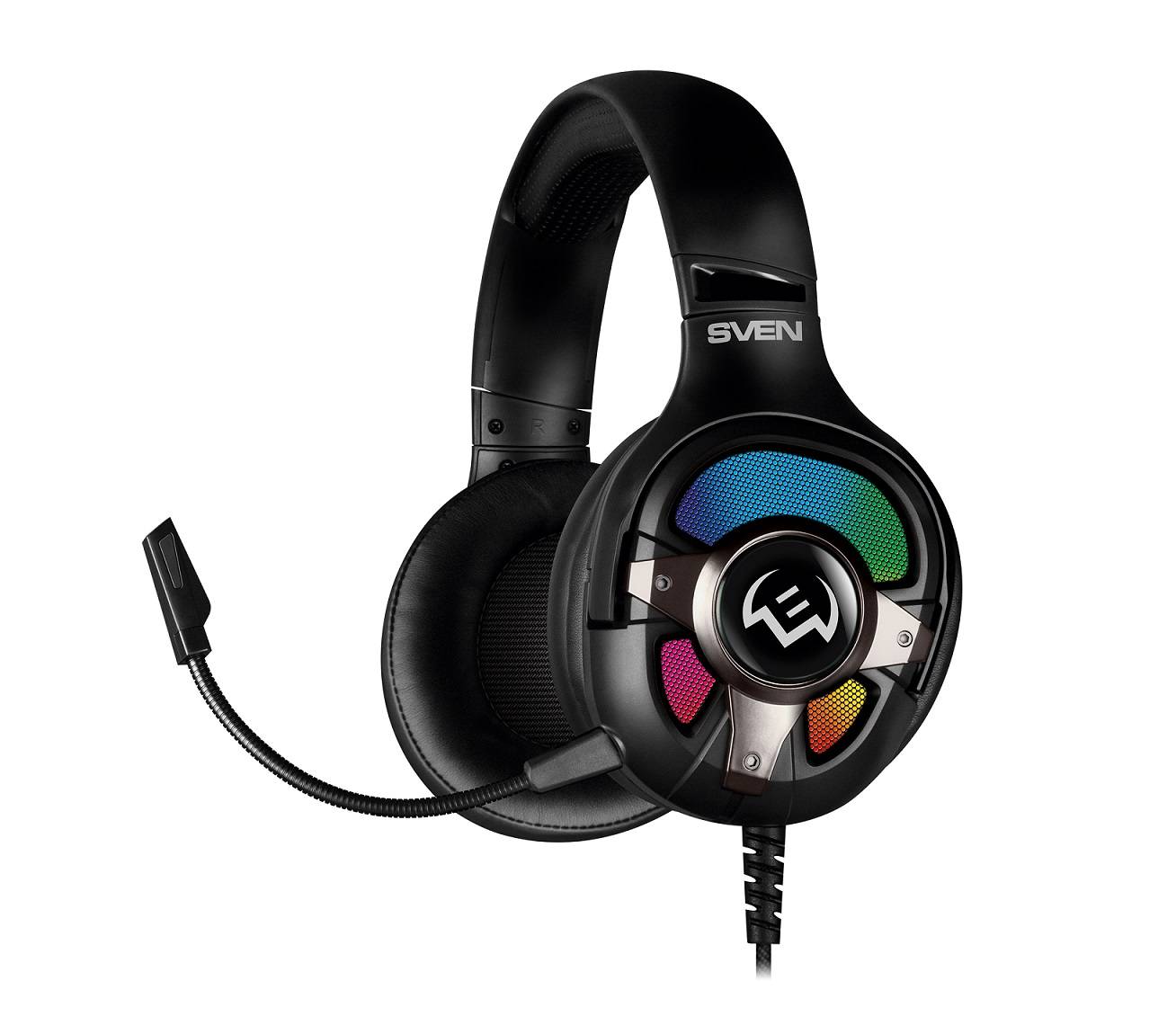 Игровые стереонаушники с микрофоном SVEN AP-U1100MV, черный (USB, RGB, 7.1)