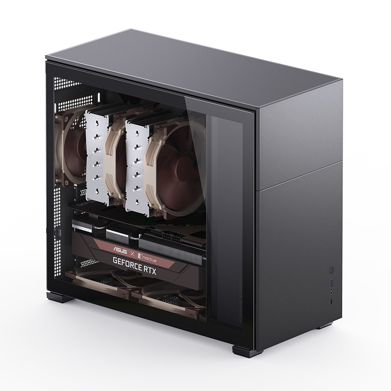 Корпус JONSBO D41 STD, Midi-Tower, TG, no fan, 1xUSB-A 3.2 + 1xUSB-C 3.2, ATX, mATX Black