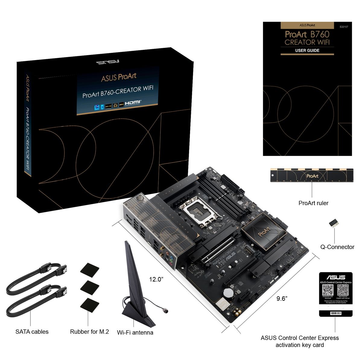 Материнская плата Asus PROART B760-CREATOR WIFI Soc-1700 Intel B760 4xDDR5 ATX AC`97 8ch(7.1) 1 x 2.