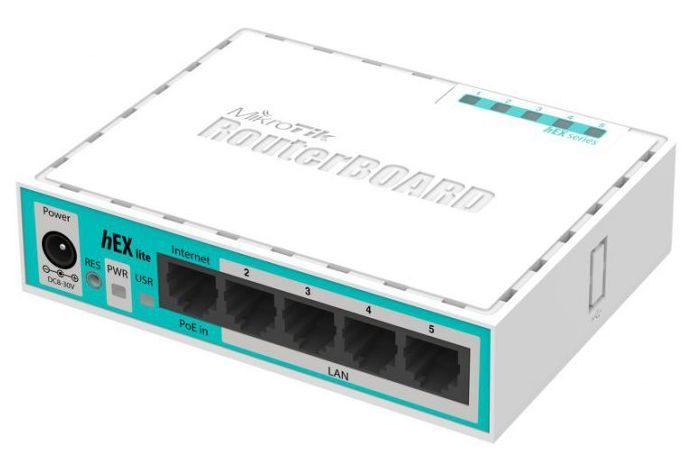 Маршрутизатор MIKROTIK RB750r2 hEX lite Router. 5x Ethernet 10/100, PoE {60}  (000378)