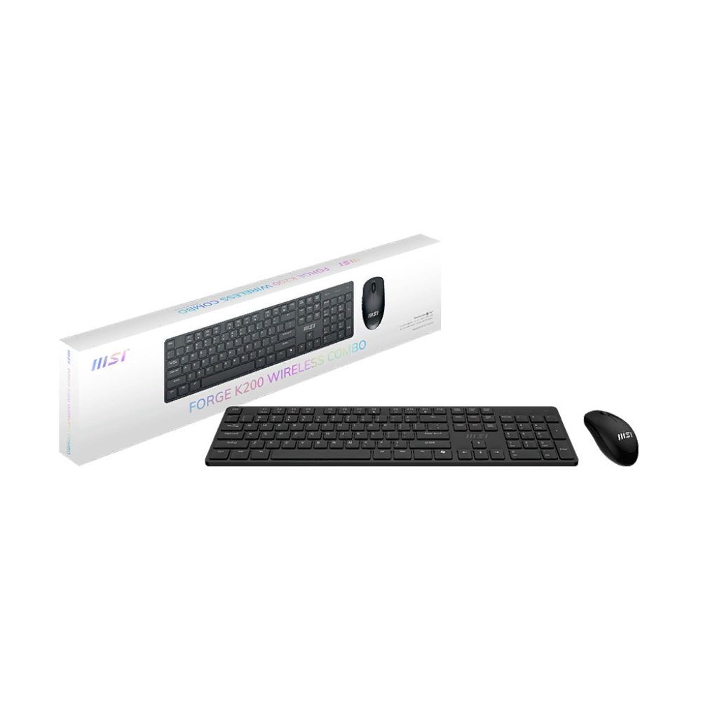 Клавиатура + мышь MSI Forge K200 w Combo MS-8ZA4 клав:черный мышь:черный USB беспроводная (S11-43RU3