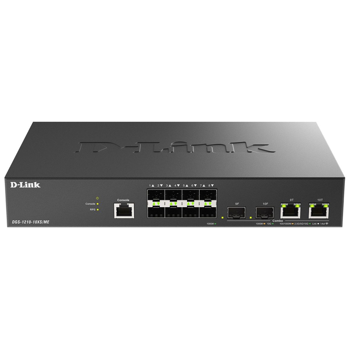 коммутатор D-Link Управляемый L2 коммутатор, 8x1000Base-X SFP, 2xCombo 10GBase-T/SFP+, защита от ста