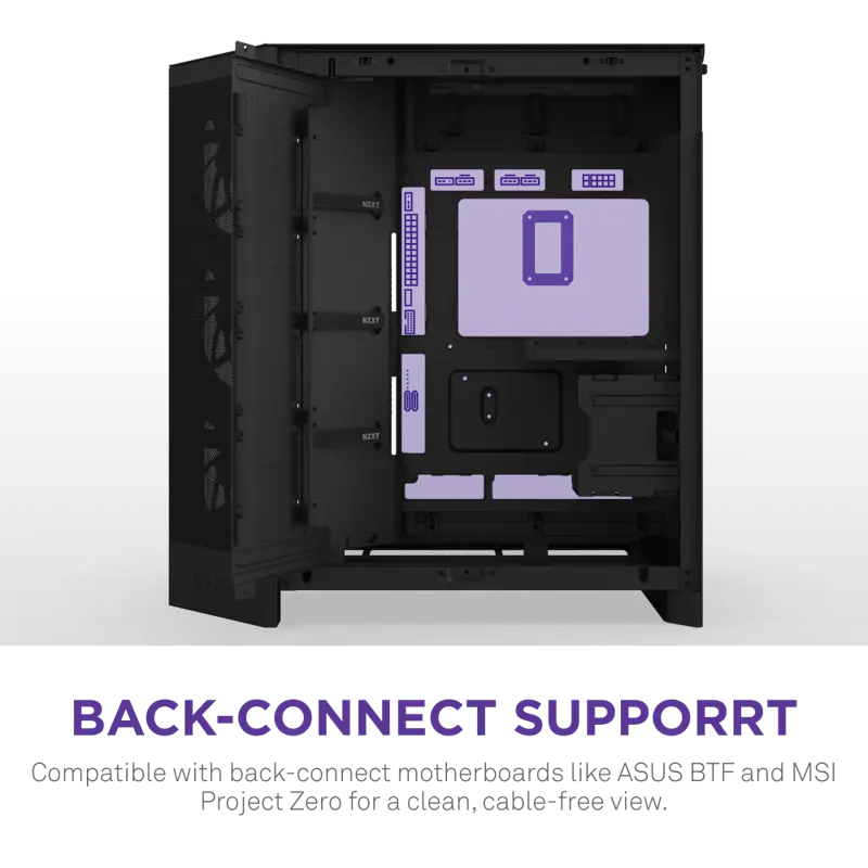 Корпус NZXT H9 Flow RGB (2025), Midi-Tower, TG, 3x140mm RGB + 1x120mm, 2xUSB-A 3.2 + 1xUSB-C 3.2, E-