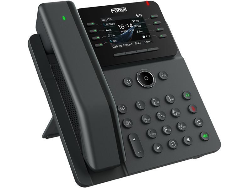 SIP-Телефон Fanvil V62 Pro, 12 SIP-акк., 2,8", 320x240 Цвет. экран, POE, БП в комп., 2x1 Gbps