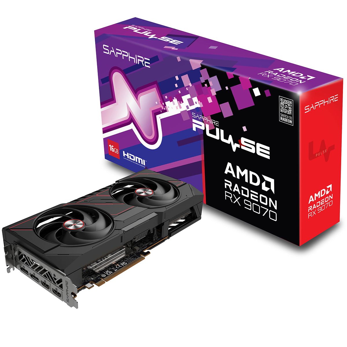 Видеокарта Sapphire PCI-E 5.0 11349-03-20G PULSE AMD RADEON RX 9070 GAMING 16GB DUAL AMD Radeon RX 9