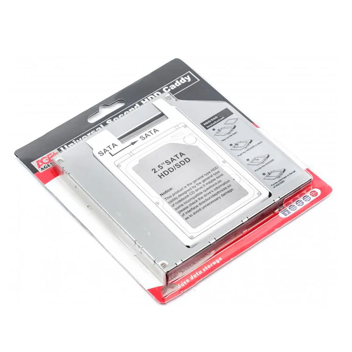 Сменный бокс для HDD AgeStar SSMR2S SATA SATA металл серебристый 2.5"