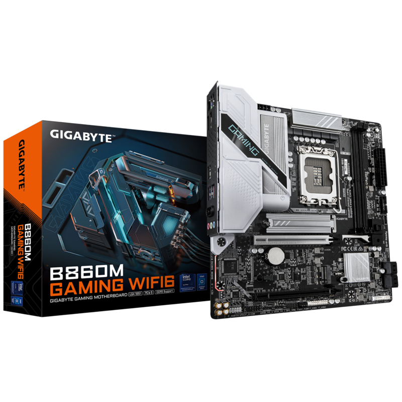Материнская плата Gigabyte B860M GAMING X WIFI6E, LGA 1851, Intel B860, 4xDDR5, 4xSATA, 3xM.2, 1xPCI